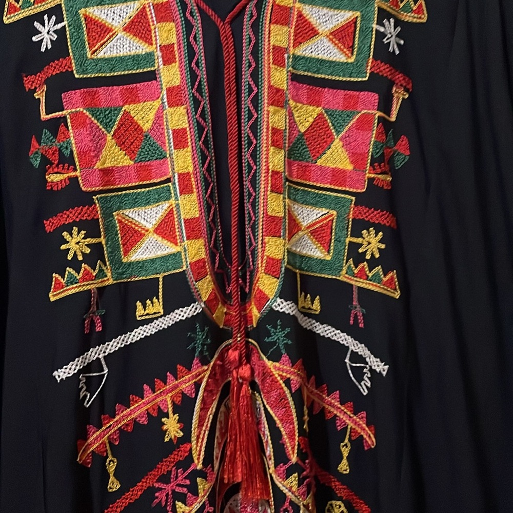 Embroidered Black Maxi Dress - Picture 7 of 8